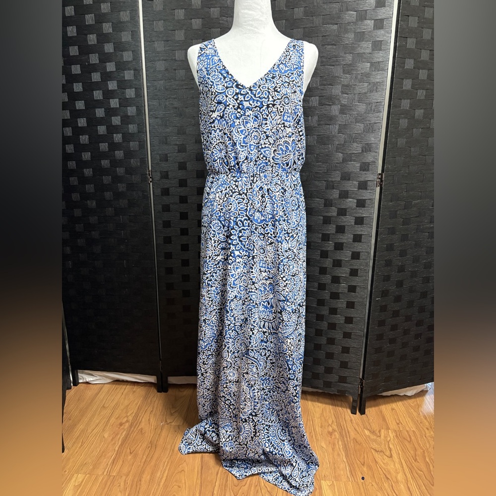 Loft Maxi Dress Womens M‎ Strappy Blue Y2K Boho Chic Cottagecore Coastal Resort